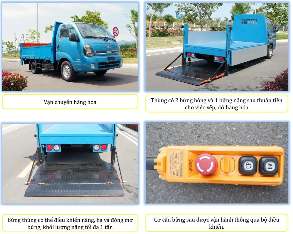 Thaco Kia K200 Thùng Bửng Nâng