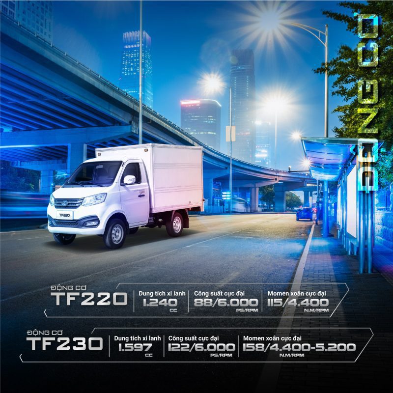 Xe tải nhẹ máy xăng tf220/tf230 hoàn toàn mới Xe tải nhẹ máy xăng tf220/tf230 hoàn toàn mới