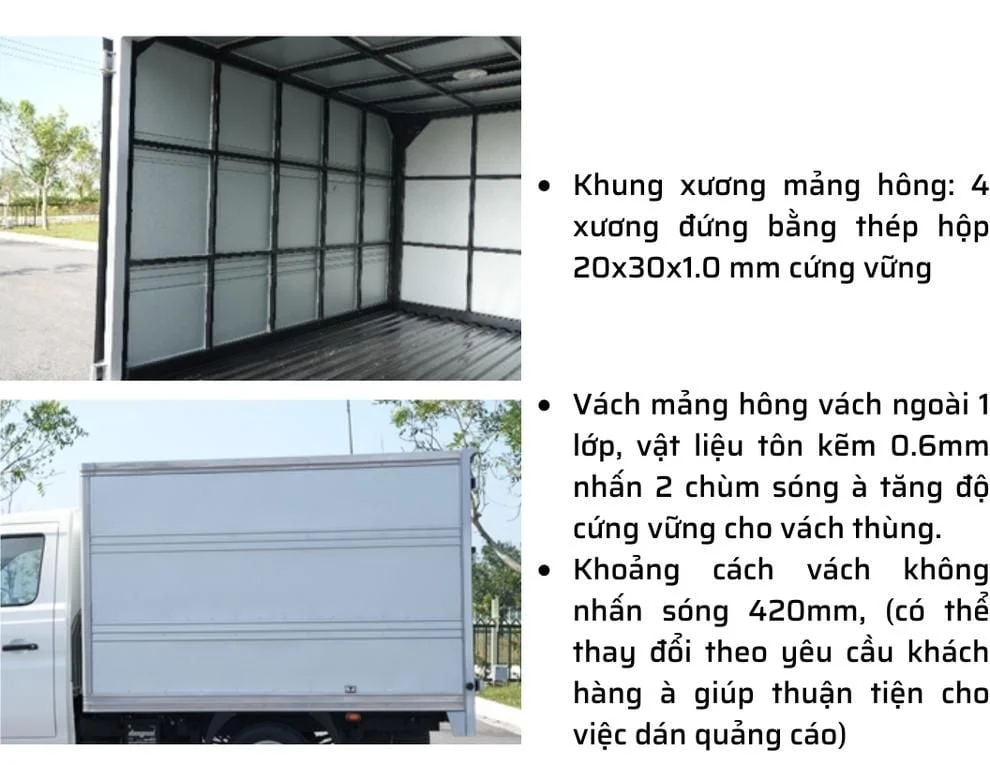 THACO FRONTIER TF220 | THÙNG KÍN | 980KG