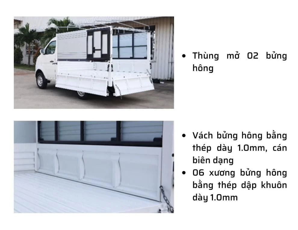Xe tải 1 tấn Thaco Frontier TF220 thùng mui bạt