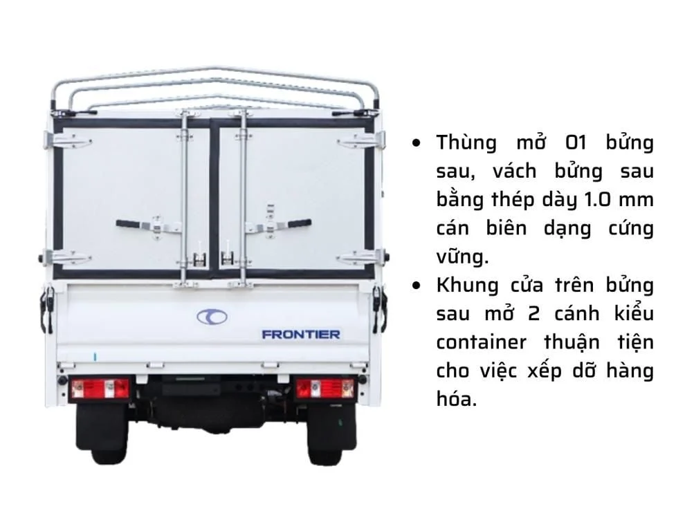 Xe tải 1 tấn Thaco Frontier TF220 thùng mui bạt