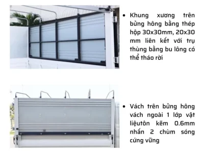 Xe tải 1 tấn Thaco Frontier TF220 thùng mui bạt