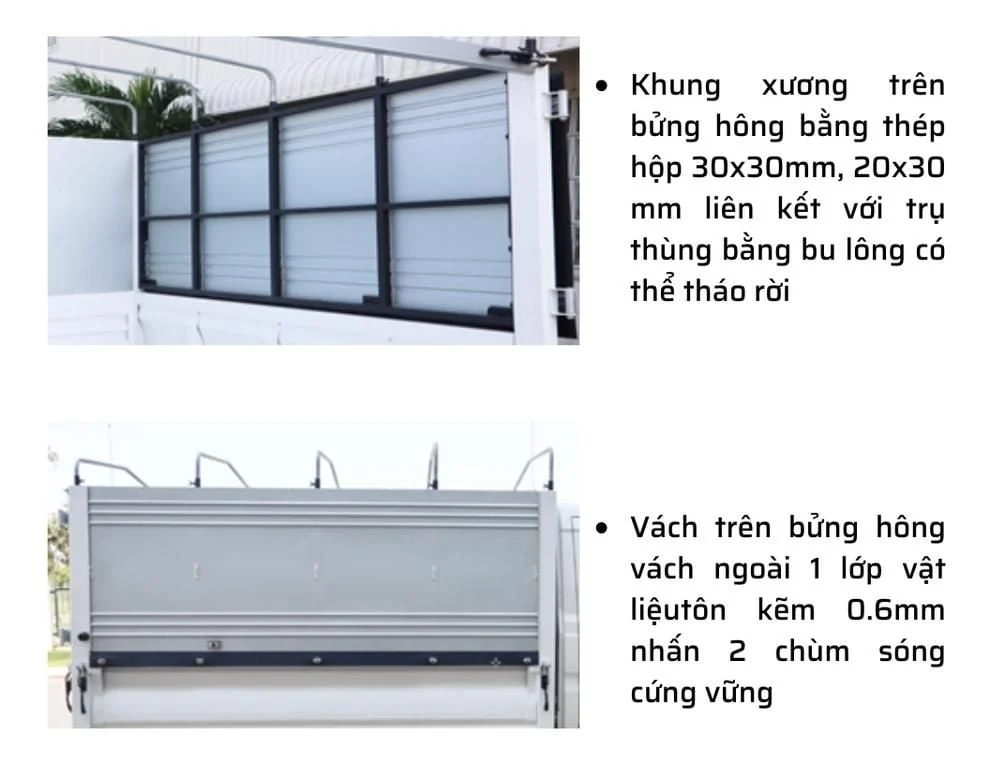 Xe tải 1 tấn Thaco Frontier TF220 thùng mui bạt