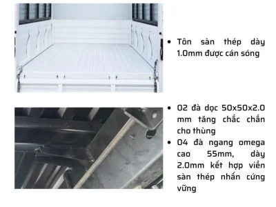 Xe tải 1 tấn Thaco Frontier TF220 thùng mui bạt