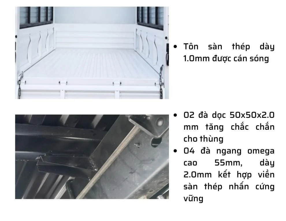 Xe tải 1 tấn Thaco Frontier TF220 thùng mui bạt