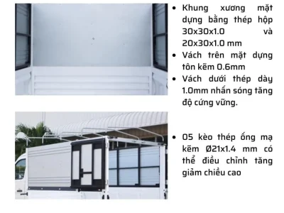 Xe tải 1 tấn Thaco Frontier TF220 thùng mui bạt