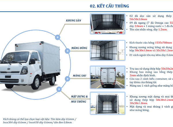 Xe tải KIA K200S 2WD/4WD - 1,49 tấn